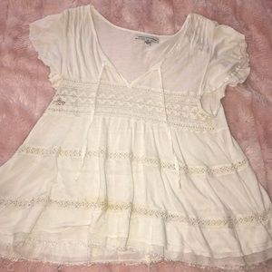 Babydoll lace tiered shirt